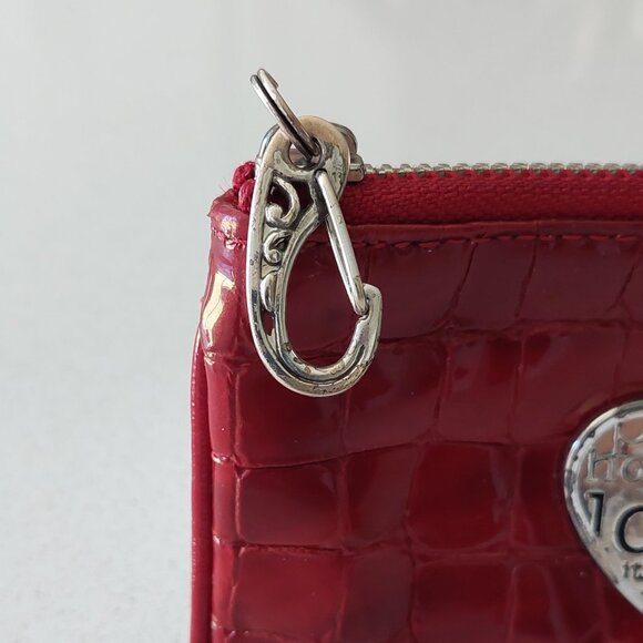 Brighton Red Patent Leather Small Zip Coin Purse - Picture 2 of 16